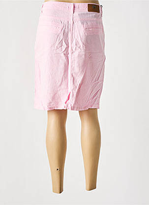 Jupe mi-longue coupe droite rose MENSI COLLEZIONE femme