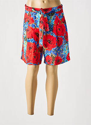Short taille à pinces taille haute rouge MALOKA femme