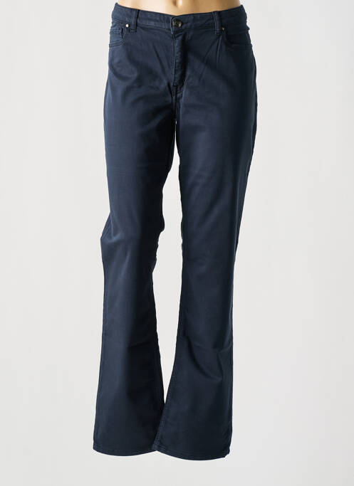 Pantalon droit stretch taille normale bleu MENSI COLLEZIONE femme