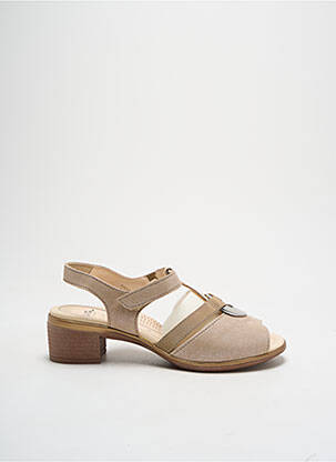 Sandales/nu pieds tissage satiné talon de 4 à 6cm beige ARA femme