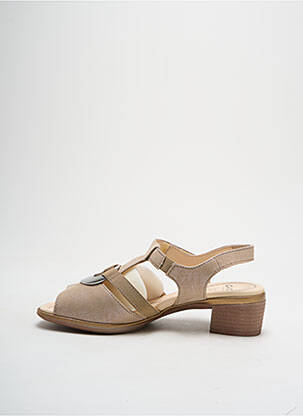 Sandales/nu pieds tissage satiné talon de 4 à 6cm beige ARA femme