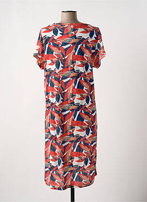 Robe mi-longue manches courtes manches courtes rouge ROSE POMME femme