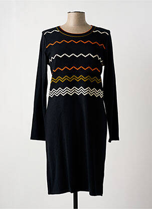 Robe pull coupe cintrée manches longues noir TELMAIL femme