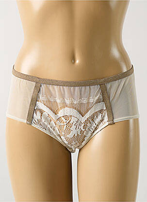 Shorty effet matière satinée beige BARBARA femme