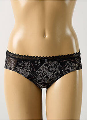 Shorty effet matière satinée noir LOU femme