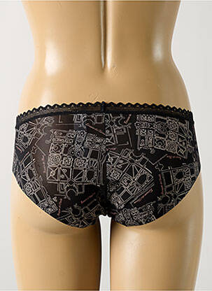 Shorty effet matière satinée noir LOU femme