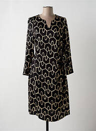 Robe mi-longue manches longues manches longues noir SIGNE NATURE femme