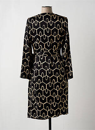 Robe mi-longue manches longues manches longues noir SIGNE NATURE femme