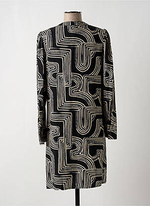 Robe courte coupe fluide manches longues noir LA FEE MARABOUTEE femme