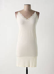 Robe courte col v fines bretelles beige SELECTED femme
