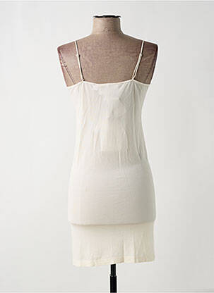 Robe courte col v fines bretelles beige SELECTED femme