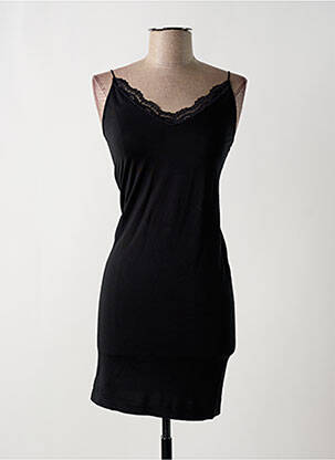 Robe courte col v fines bretelles noir SELECTED femme