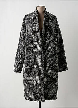Manteau long coupe cintrée sans capuche noir LA FEE MARABOUTEE femme