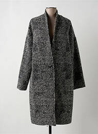 Manteau long coupe cintrée sans capuche noir LA FEE MARABOUTEE femme