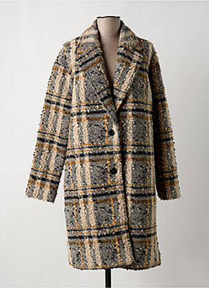 Manteau long coupe cintrée sans capuche beige LA FEE MARABOUTEE femme