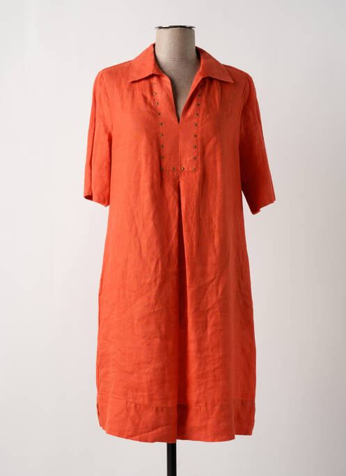 Robe mi-longue orange LA FEE MARABOUTEE pour femme