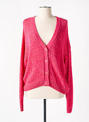 Gilet manches longues resserrée sur le bas rose SIGNE NATURE femme