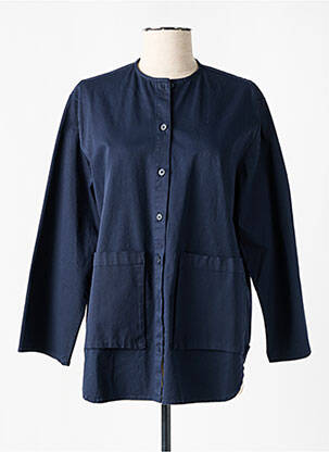 Veste casual col rond bleu O'MER femme