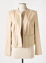 Veste simili cuir epaulette beige SIGNE NATURE femme