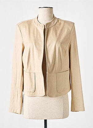 Veste simili cuir epaulette beige SIGNE NATURE femme