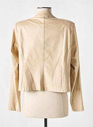 Veste simili cuir epaulette beige SIGNE NATURE femme