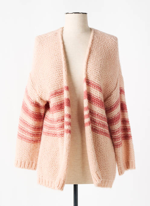 Gilet manches longues rose STELLA FOREST pour femme