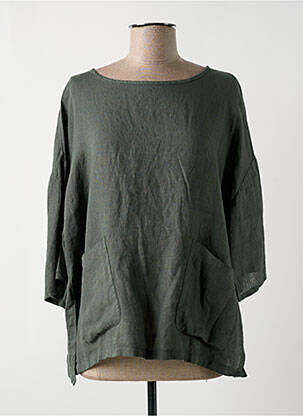Top coupe fluide manches 3/4 vert O'MER femme