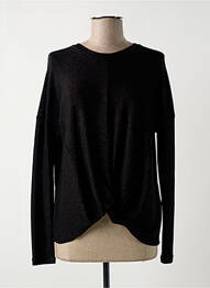 Top coupe fluide manches longues noir SIGNE NATURE femme