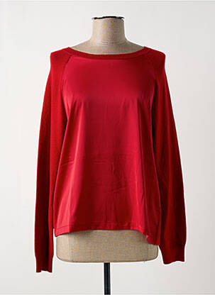 Pull col bateau manches longues rouge KOCCA femme