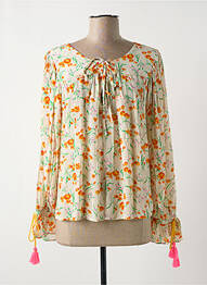 Blouse imprimé fantaisie manches longues beige STELLA FOREST femme