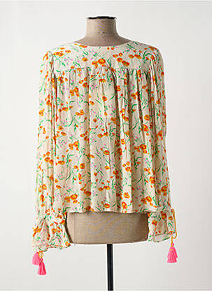 Blouse imprimé fantaisie manches longues beige STELLA FOREST femme