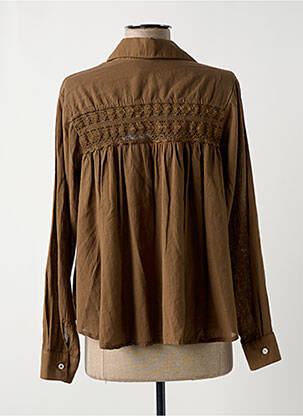 Blouse manches longues manches longues marron O'MER femme