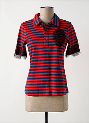 Polo imprimé rayures manches courtes rouge KOCCA femme
