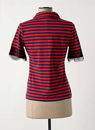 Polo imprimé rayures manches courtes rouge KOCCA femme