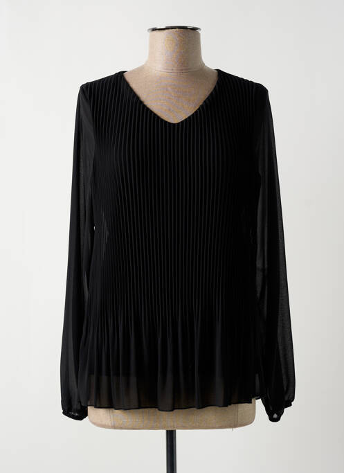 Top col v manches longues noir SIGNE NATURE femme