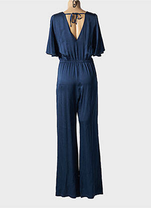 Combi-pantalon coupe fluide manches courtes bleu LA FEE MARABOUTEE femme