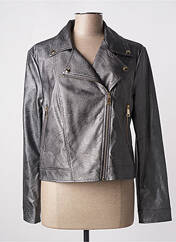 Veste simili cuir gris LA FEE MARABOUTEE pour femme seconde vue