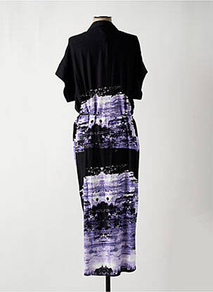 Robe longue imprimé fantaisie manches courtes violet NÜ femme