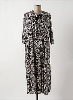 Robe mi-longue manches 3/4 manches 3/4 noir MANILA GRACE femme