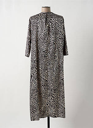 Robe mi-longue manches 3/4 manches 3/4 noir MANILA GRACE femme