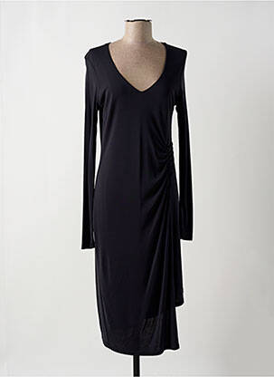 Robe mi-longue manches longues manches longues noir MYRINE & ME femme
