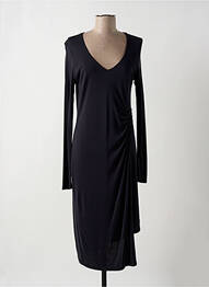 Robe mi-longue manches longues manches longues noir MYRINE & ME femme