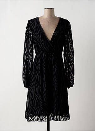 Robe mi-longue manches longues manches longues noir FRACOMINA femme