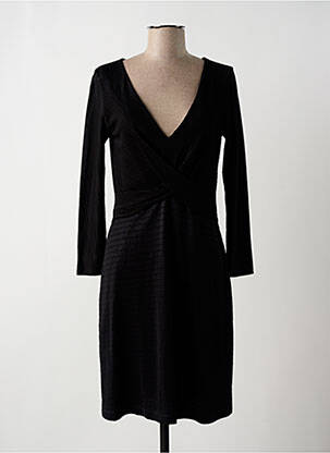 Robe mi-longue manches longues manches longues noir WOM & NOW femme