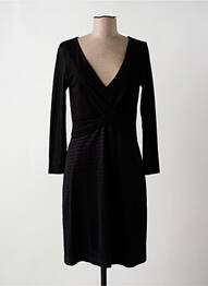 Robe mi-longue manches longues manches longues noir WOM & NOW femme