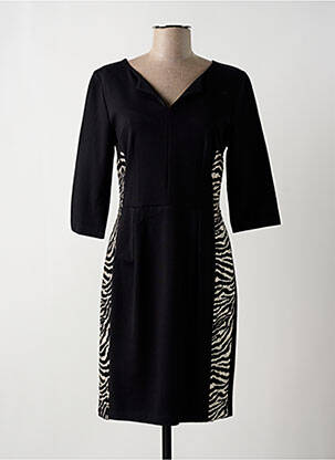 Robe mi-longue manches 3/4 manches 3/4 noir ELEONORA AMADEI femme