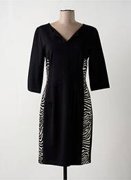 Robe mi-longue manches 3/4 manches 3/4 noir ELEONORA AMADEI femme