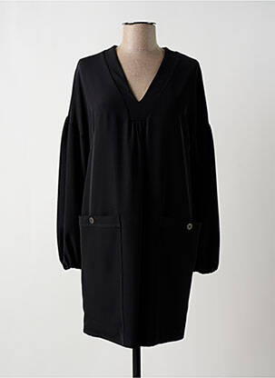 Robe courte fermeture zippée au dos manches longues noir MANILA GRACE femme