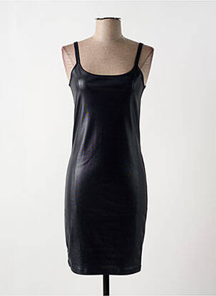 Robe mi-longue col rond fines bretelles noir SARAH PACINI femme