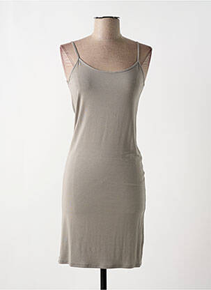 Robe mi-longue col rond fines bretelles gris SARAH PACINI femme